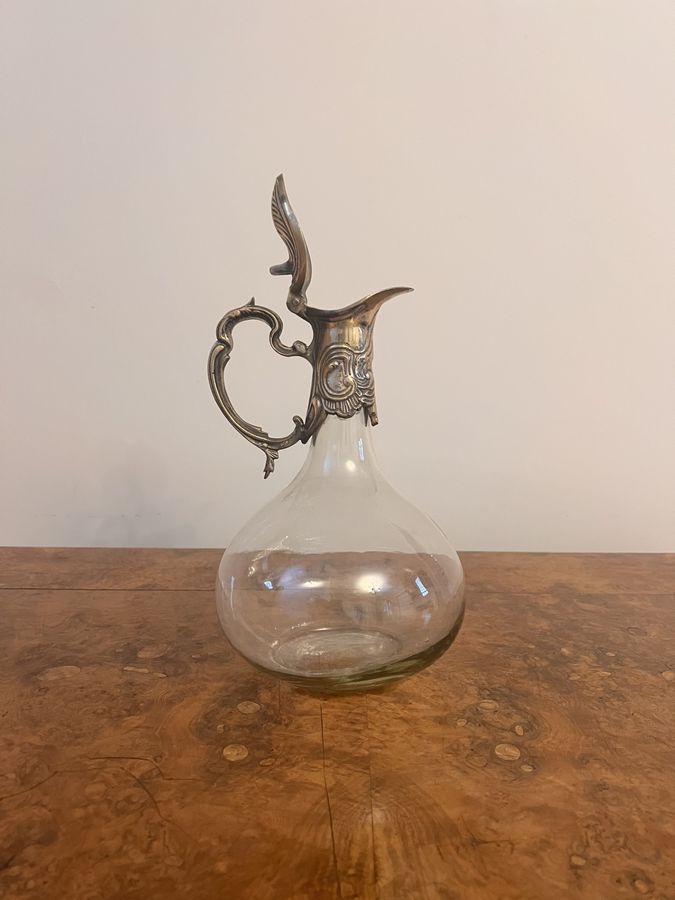 Antique Antique art nouveau quality silver plated claret jug 