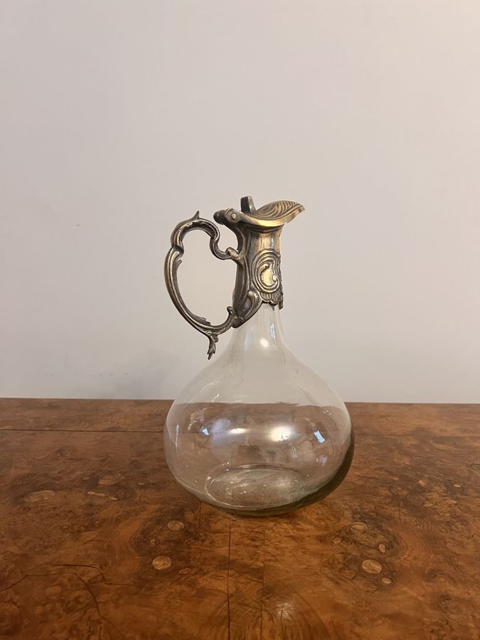 Antique Antique art nouveau quality silver plated claret jug 