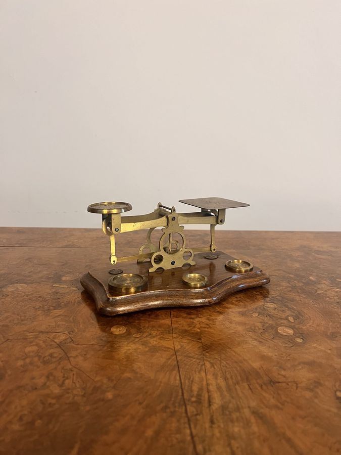 Antique Wonderful antique Edwardian postal scales and weights 