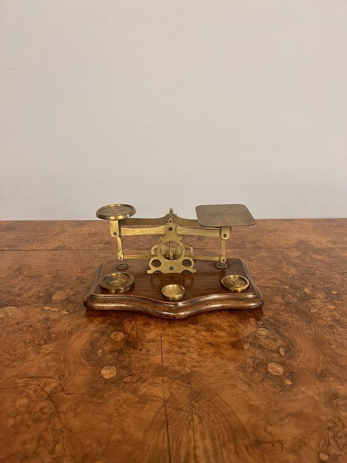 Antique Wonderful antique Edwardian postal scales and weights 