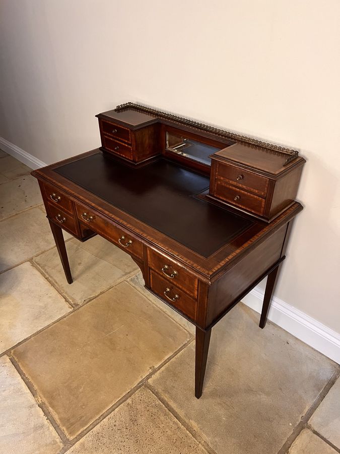 Antique Antique Edwardian quality mahogany inlaid writing desk
