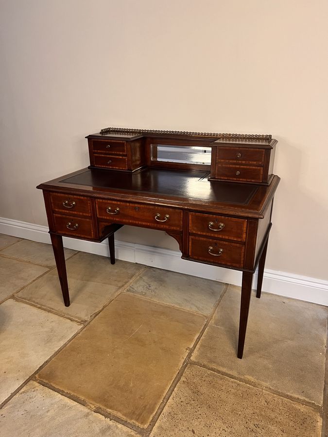 Antique Antique Edwardian quality mahogany inlaid writing desk