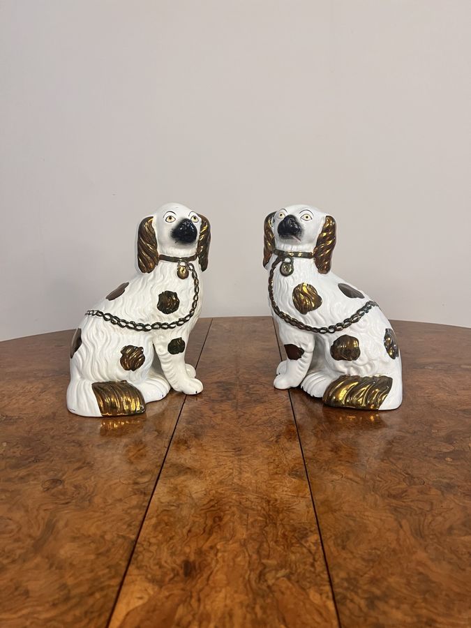 Antique Quality pair of antique Victorian Staffordshire dogs