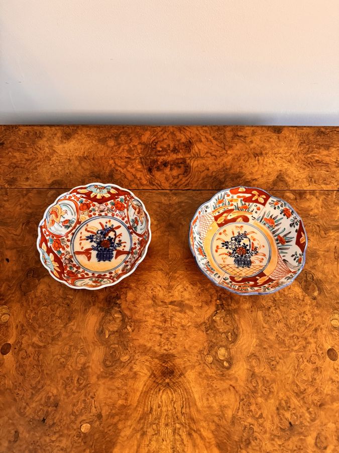 Antique Quality collection of five antique Japanese imari bowls 