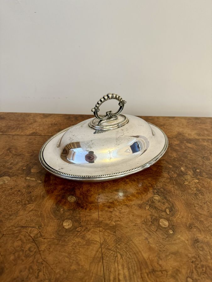 Antique Wonderful quality antique Edwardian silver plated entree dish 