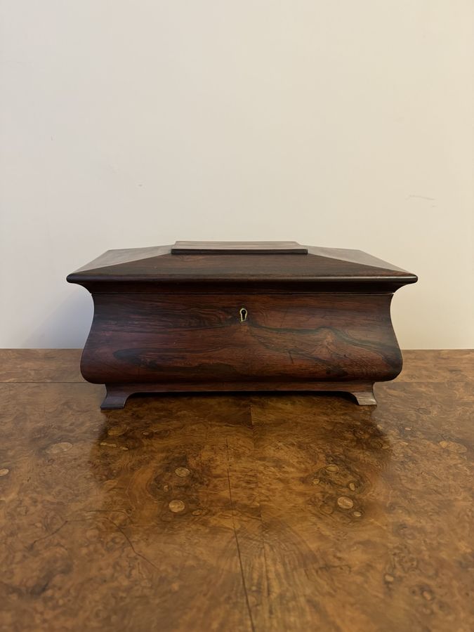 Attractive antique Victorian quality rosewood tea caddy