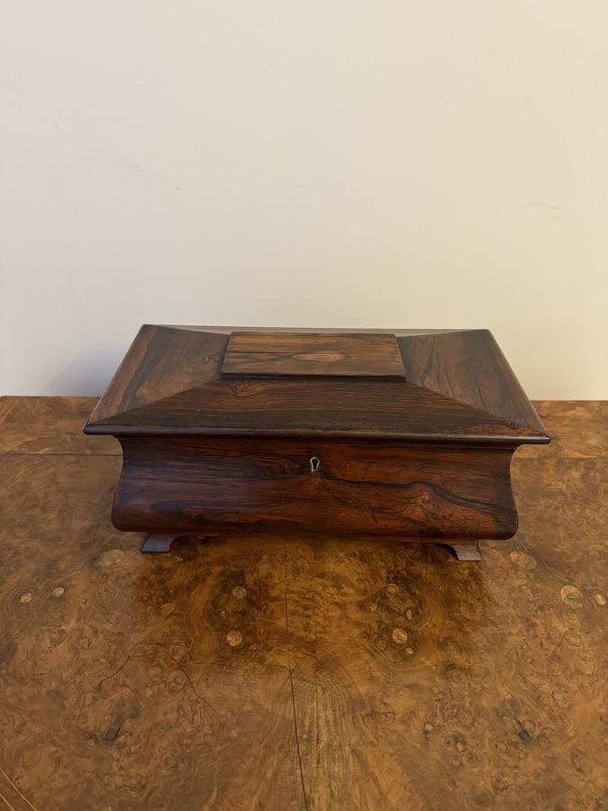 Antique Attractive antique Victorian quality rosewood tea caddy