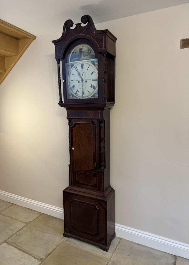 Antique Fantastic quality antique George III mahogany and oak longcase clock 