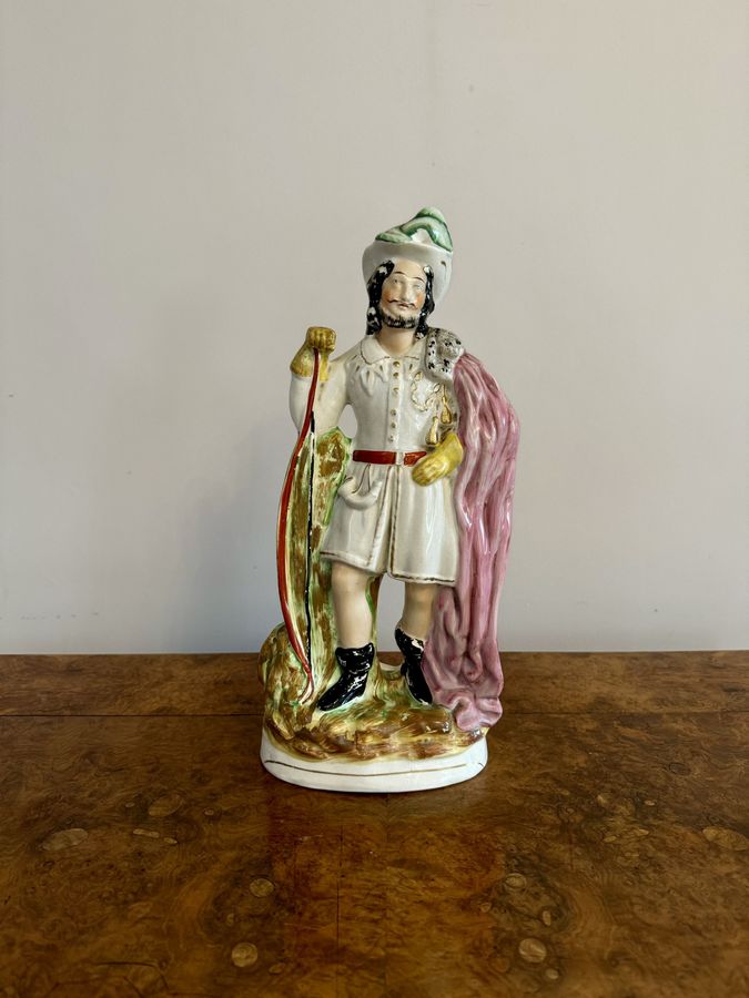 Antique Large antique Victorian Robin Hood Staffordshire figure 