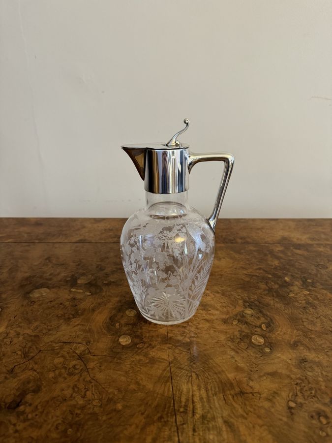 Antique Wonderful quality antique Victorian silver plated claret jug 