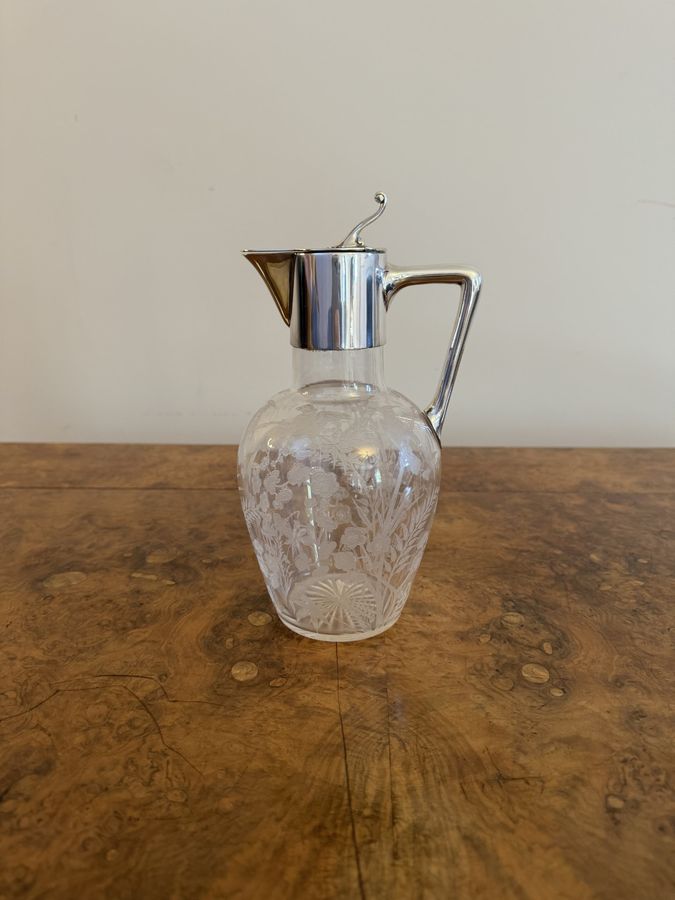 Antique Wonderful quality antique Victorian silver plated claret jug 