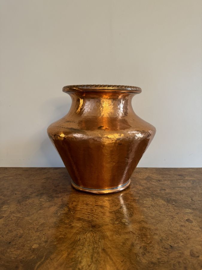 Lovely quality antique Victorian copper jardiniere