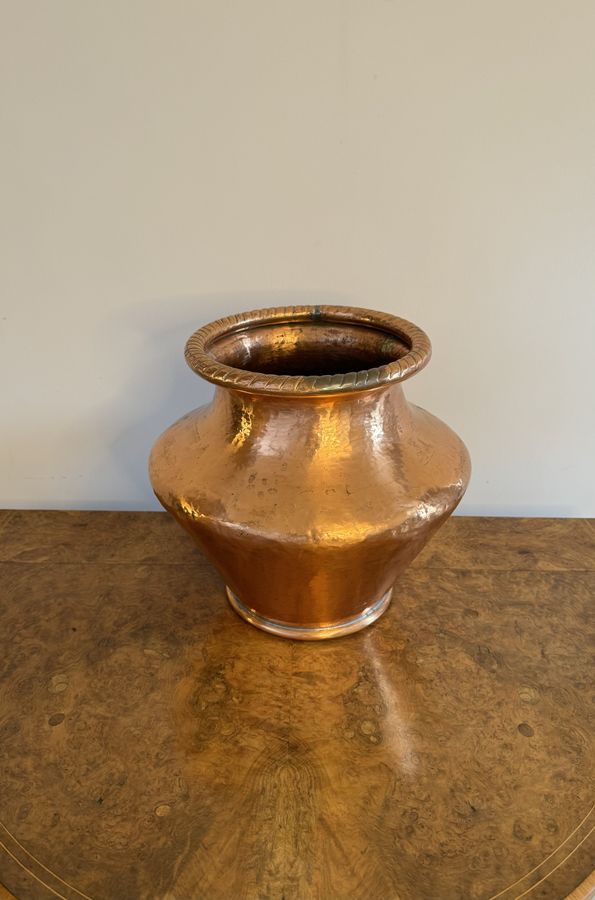 Antique Lovely quality antique Victorian copper jardiniere 