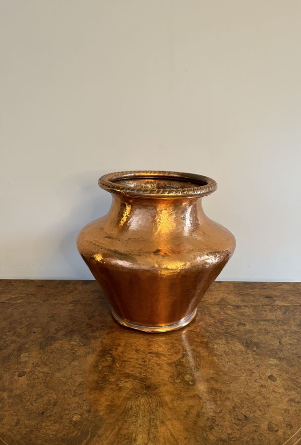 Antique Lovely quality antique Victorian copper jardiniere 