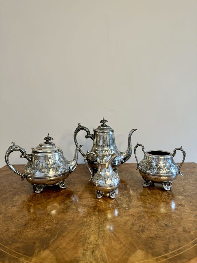 Wonderful antique Victorian four piece tea set