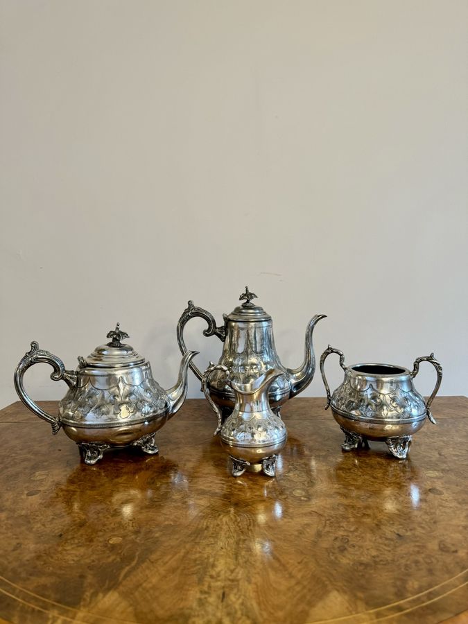Antique Wonderful antique Victorian four piece tea set 