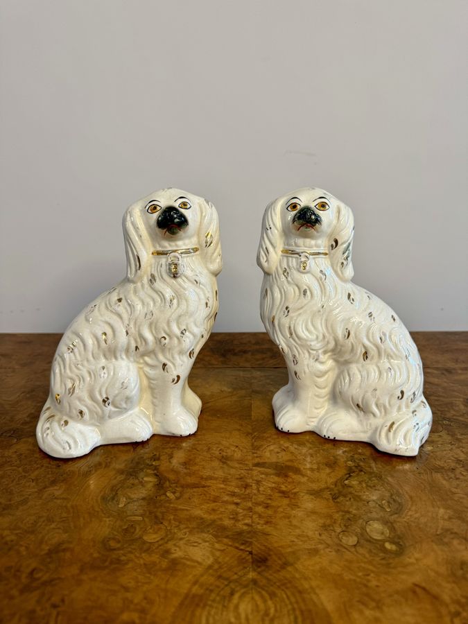 Antique Pair of antique Victorian Staffordshire dogs