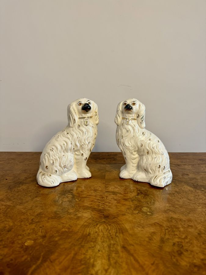 Antique Pair of antique Victorian Staffordshire dogs