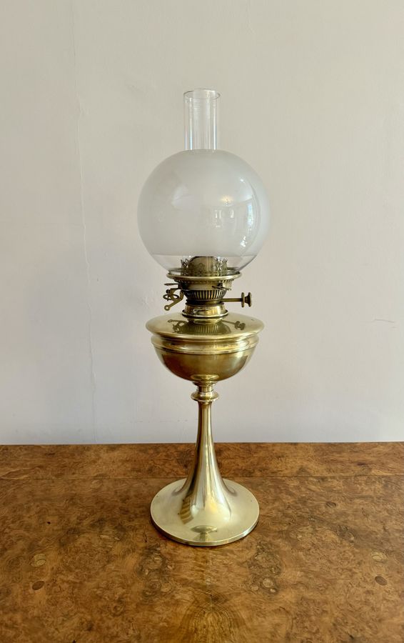Wonderful quality antique Victorian brass oil lamp by Hinks and Sons