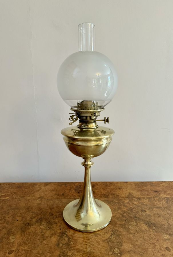 Antique Wonderful quality antique Victorian brass oil lamp by Hinks and Sons 