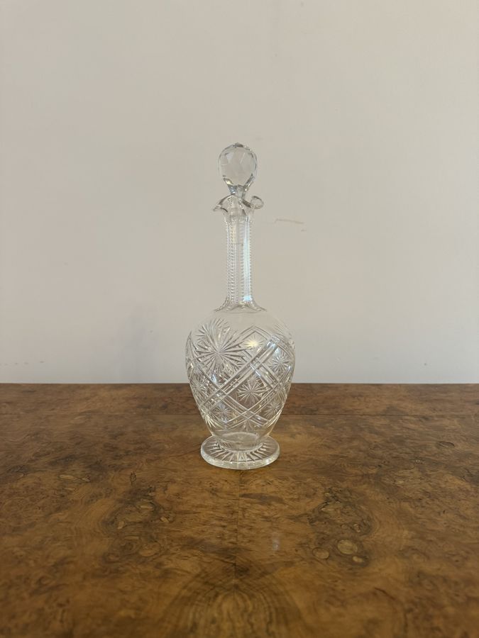 Stunning quality antique Victorian cut glass decanter