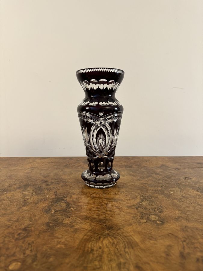 Fine quality antique Victorian Bohemian glass vase