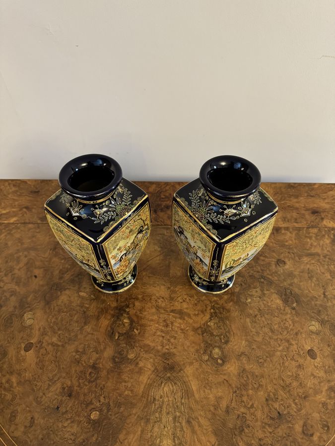 Antique Outstanding quality pair of antique Japanese satsuma vases 