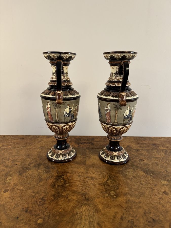 Antique Unusual quality pair of antique Victorian vases