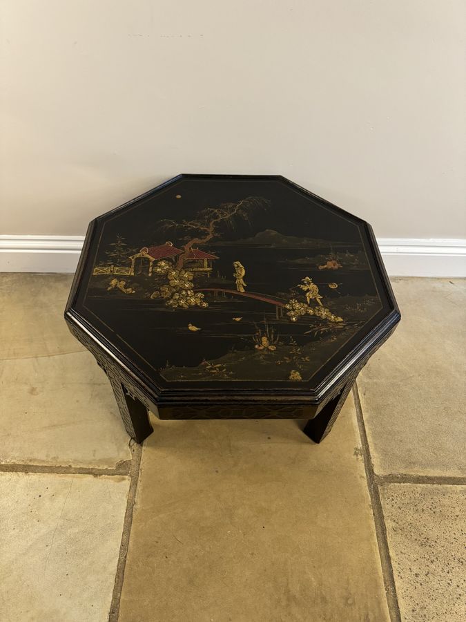 Wonderful quality antique Edwardian chinoiserie decorated coffee table
