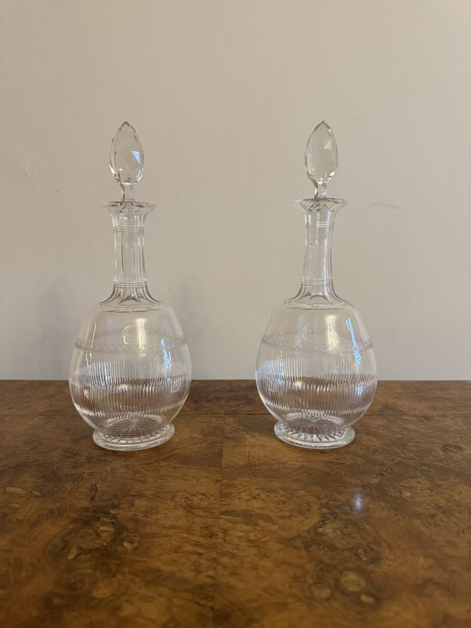 Stunning pair of antique Victorian decanters