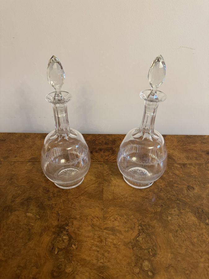 Antique Stunning pair of antique Victorian decanters 