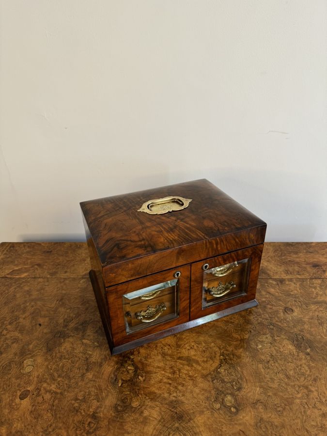 Antique Fantastic quality antique Victorian burr walnut jewellery box 