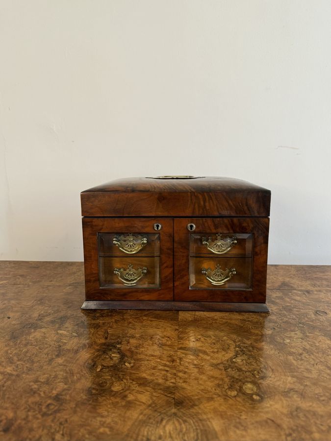 Antique Fantastic quality antique Victorian burr walnut jewellery box 