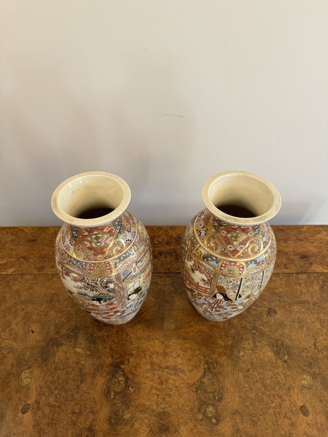 Antique Pair of antique 19th century quality Japanese satsuma vases 