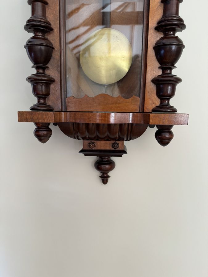 Antique Fantastic quality antique Victorian carved walnut Vienna wall clock 