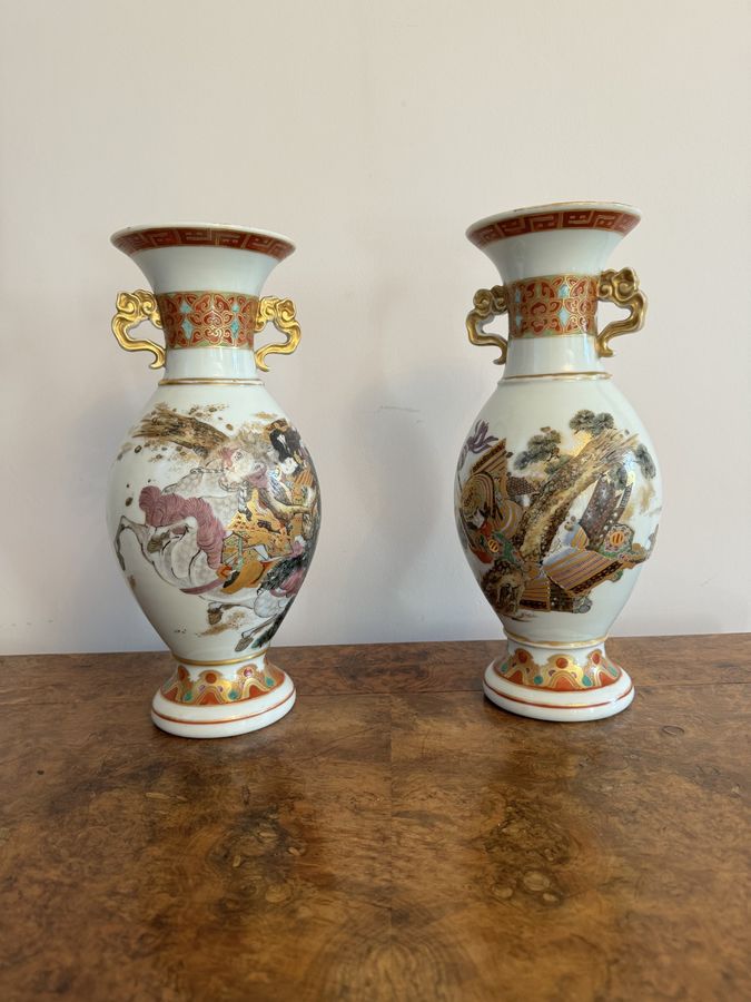 Antique Superb quality pair of antique 19th century porcelain Chinese famille vercv vases 