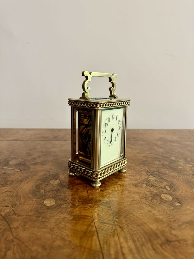 Antique Attractive quality antique Victorian brass carriage clock 