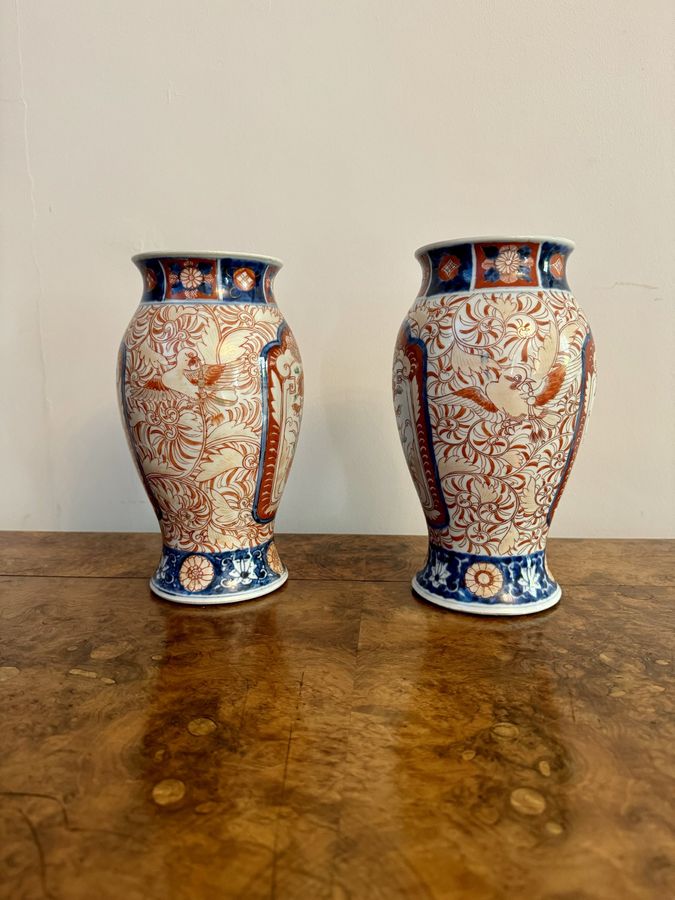 Antique Fine quality pair of antique Japanese imari vases 