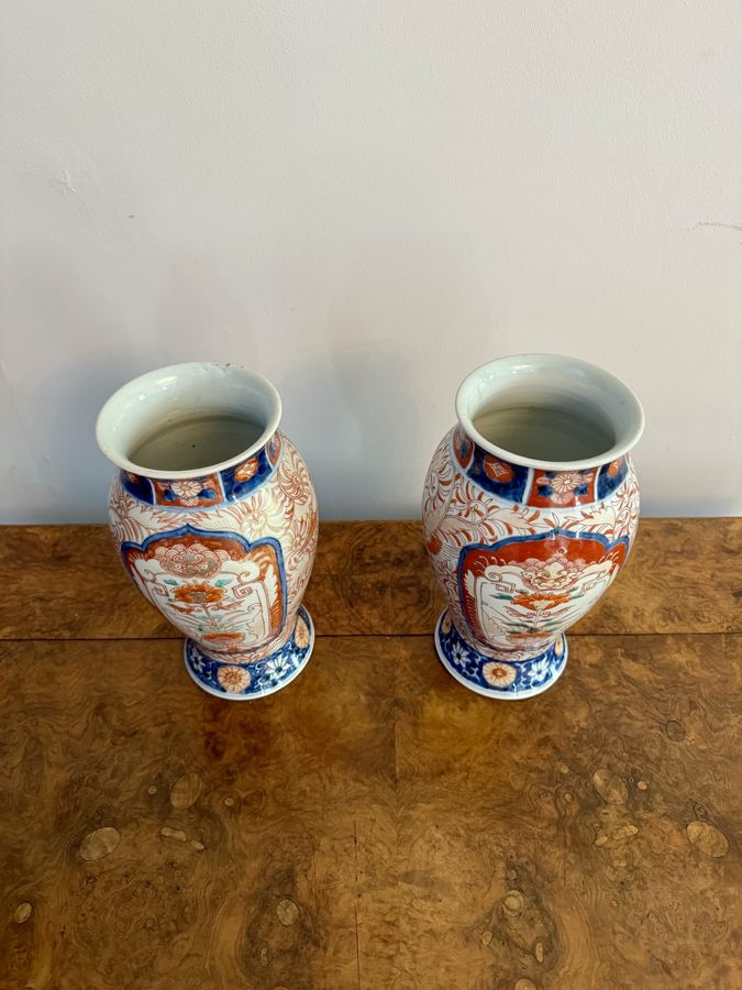 Antique Fine quality pair of antique Japanese imari vases 