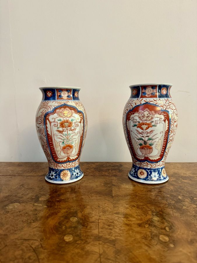 Antique Fine quality pair of antique Japanese imari vases 