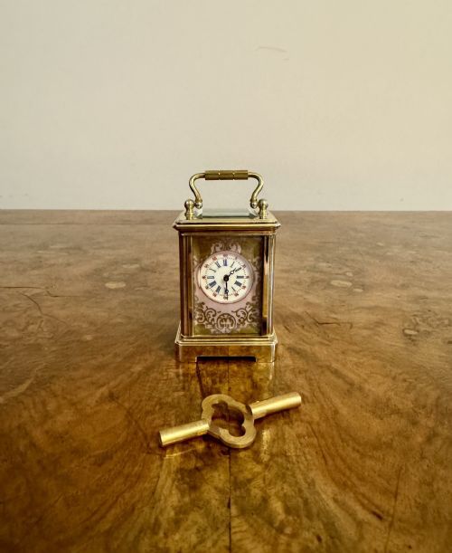 Fine quality antique Edwardian miniature carriage clock