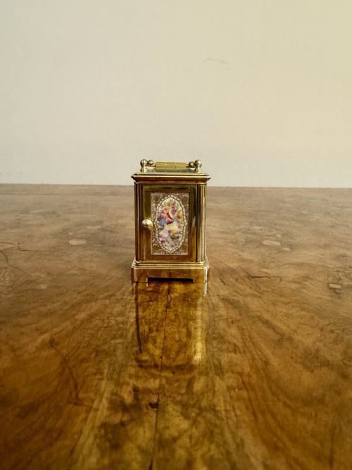 Antique Fine quality antique Edwardian miniature carriage clock 