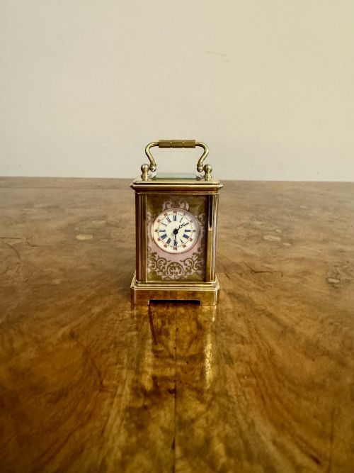 Antique Fine quality antique Edwardian miniature carriage clock 