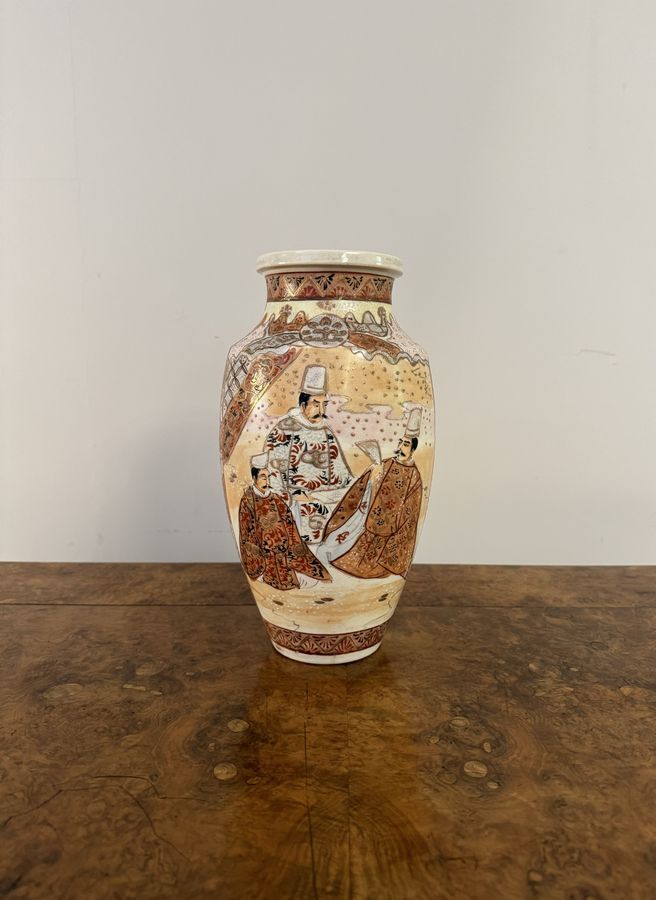 Quality large antique Japanese Satsuma vase