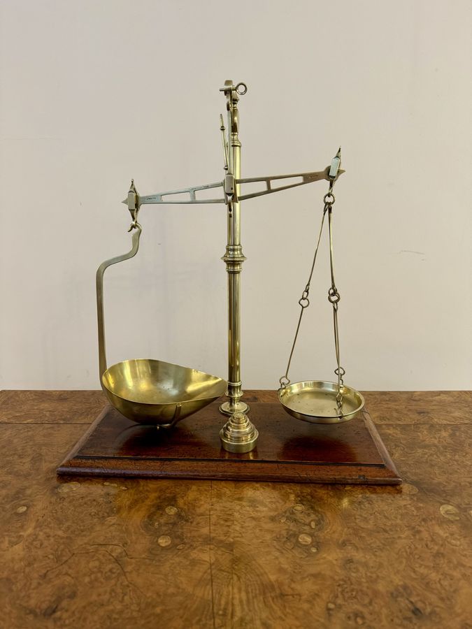 Fantastic quality set of antique Victorian brass scales and weights