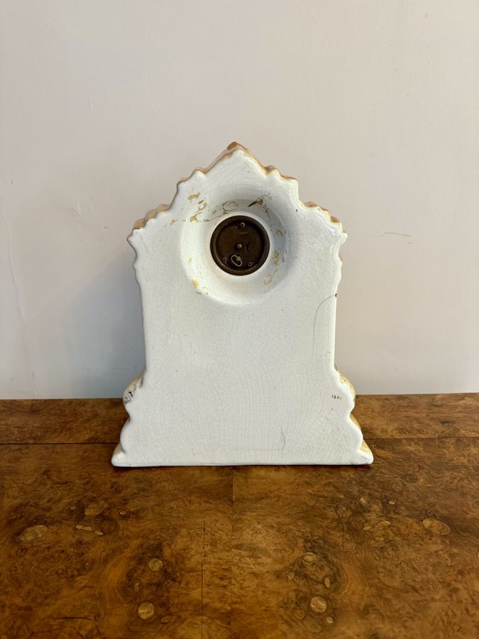 Antique Pretty antique Staffordshire mantle clock