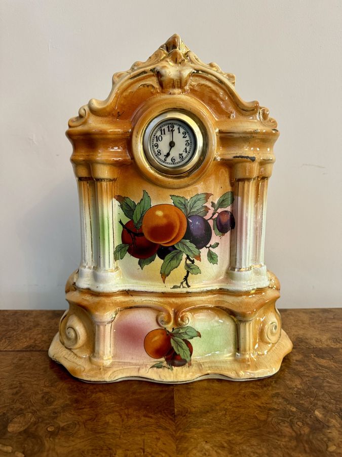 Antique Pretty antique Staffordshire mantle clock