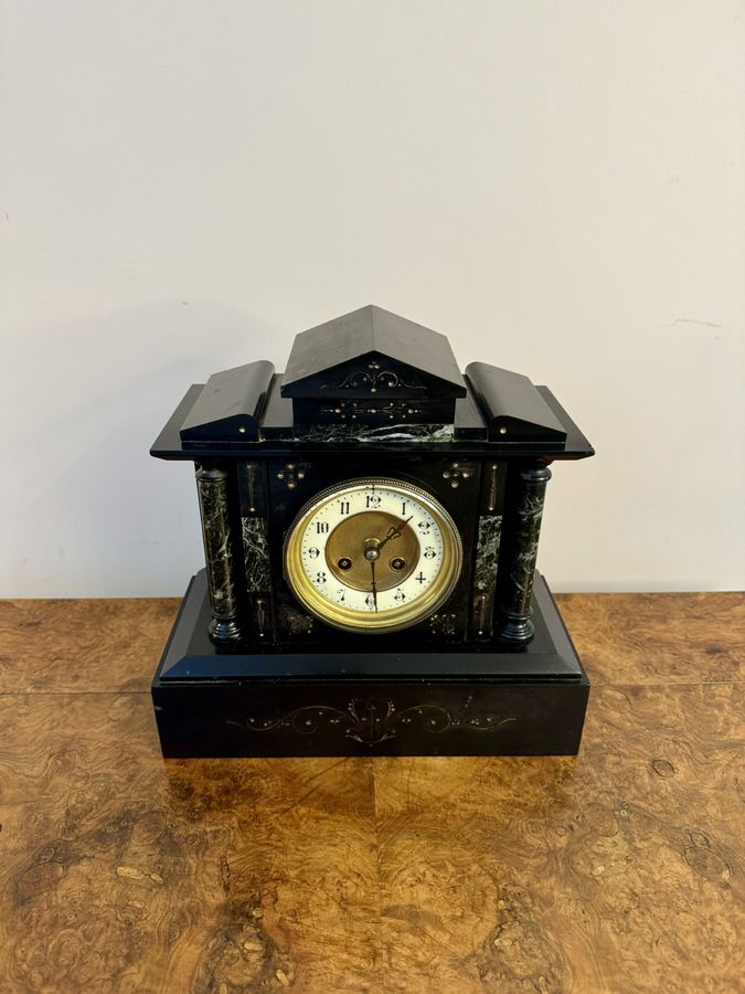 Antique Attractive quality antique Victorian eight day mantle clock 