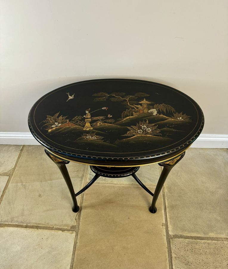 Antique Quality antique Edwardian chinoiserie decorated lamp table