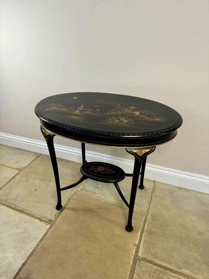 Antique Quality antique Edwardian chinoiserie decorated lamp table